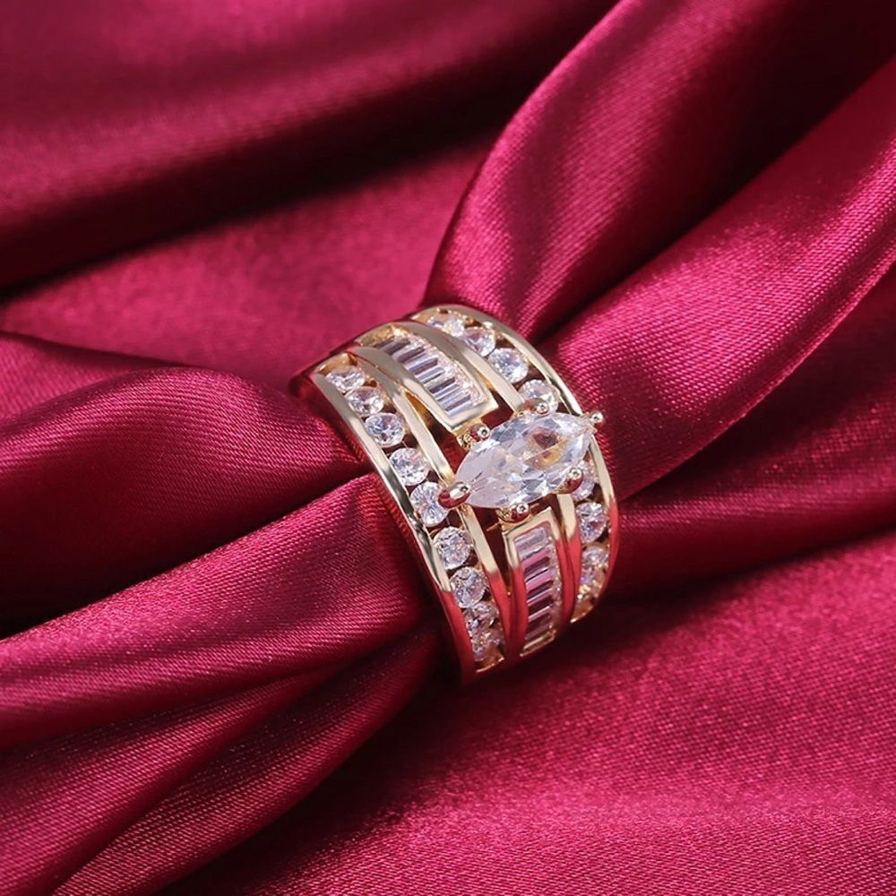 ❤️126❤️ HOST PICK Spectacular 14k Marquis Diamond Wedding Engagement Band Ring - Picture 7 of 14